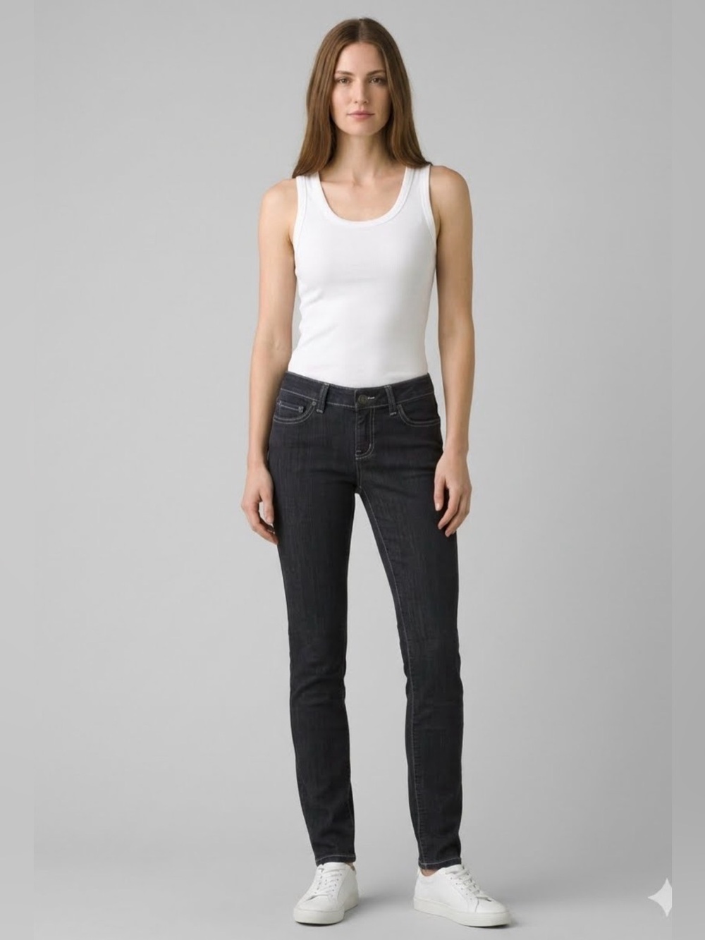 Women's Prana Kayla High Rise Jeans size 6 32 in Inseam Dark Denim Slim Straight